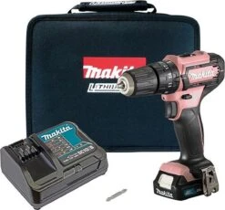 Makita HP333DSAP 12V Li-Ion Accu Klopboor-/schroefmachine Set (1x 2Ah Accu) In Tas - PINK -Makita Winkel 1200x1117 2