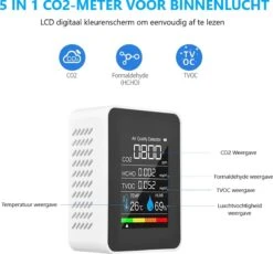 Merkloos Professionele Co2 Meter - Co2 Meter Binnen - Hygrometer - Hygrometer Binnen - CO2 Melder Met Thermometer & Luchtvochtigheidsmeter - 5 In 1 -Makita Winkel 1200x1118 10