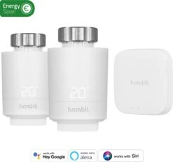 Hombli Smart Radiator Thermostat Starter Kit – Slimme Radiatorknop – Thermostaatkraan – Bluetooth – Bediening Via App - Open Raam Detectie – Verbruiksoverzicht – Spraakbesturing Met Google, Alexa En Siri -Makita Winkel 1200x1120 12