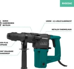 VONROC Boorhamer 1050W – 4,5 Joule – SDS Plus – 3 Functies – Incl. 3 SDS-plus Boren En 2 SDS-plus Beitels -Makita Winkel 1200x1124