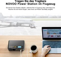 NOVOO Powerstation - 148Wh 40000mAh - 100W AC-omvormer - 60W USB C PD Output - Max 100 Watt Output - Reservevoeding Voor MacBook Pro En Laptops - Zwart -Makita Winkel 1200x1125 8