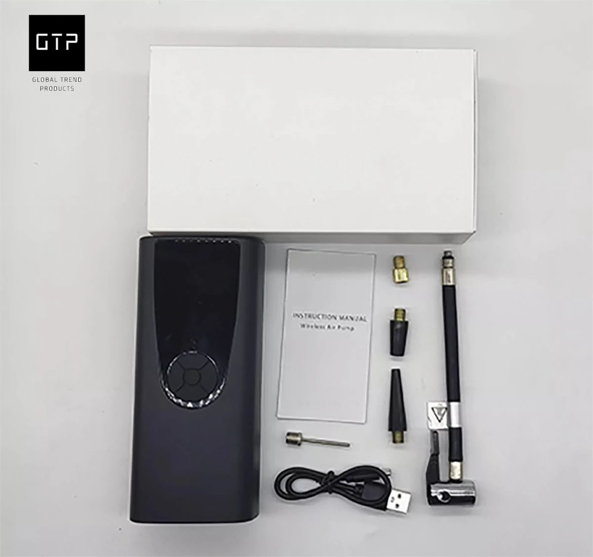 GTP Draagbare Luchtcompressor - Elektrische Bandenpomp - Luchtcompressor Oplaadbaar - Fiets Motor Auto En Ballen - Powerbank - Zaklamp 11 GTP Draagbare Luchtcompressor - Elektrische Bandenpomp - Luchtcompressor Oplaadbaar - Fiets Motor Auto En Ballen - Powerbank - Zaklamp - Afbeelding 9