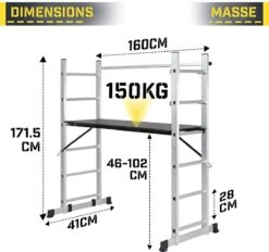Jago - Steiger - Multifuncitionele Ladder - Ladderrek - Werkblad - Werkplatform - 4 In 1 18 Jago - Steiger - Multifuncitionele Ladder - Ladderrek - Werkblad - Werkplatform - 4 In 1 -Makita Winkel 1200x1128 8