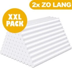 RENALUX - Lijmpistool Vullingen 7 Mm Mega Deal - 2x Zo Veel! Dubbele Lengte Van 20 CM - Lijmpatronen 7 Mm - Lijmsticks 7 Mm - Lijmpistool Patronen - 500 Gram Mega Pack