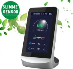 Merkloos CO2 Meter - Luchtkwaliteitsmeter - Hygrometer Binnen - CO2 Meter Binnen - CO2 Melder NDIR Sensor - Temperatuurmeter En Luchtvochtigheidsmeter Met Alarm