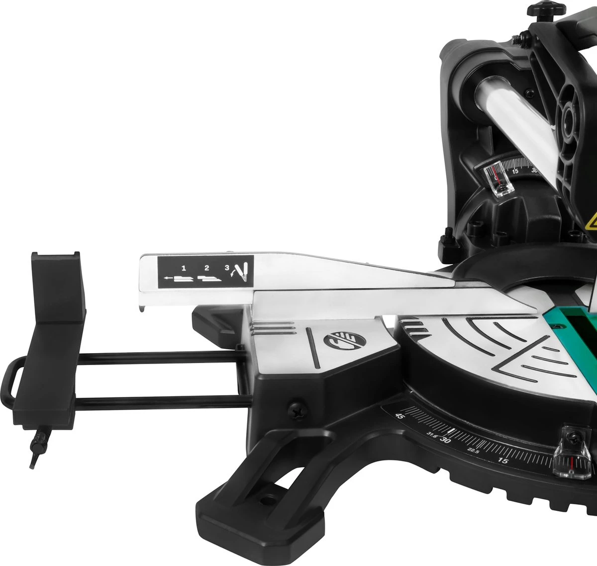 VONROC Afkortzaag, 1500W, Ø216mm – Lasergeleiding – Incl. 40T TCT Zaagblad 7 VONROC Afkortzaag, 1500W, Ø216mm – Lasergeleiding – Incl. 40T TCT Zaagblad - Afbeelding 5