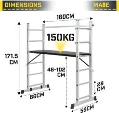 Jago - Steiger - Multifuncitionele Ladder - Ladderrek - Werkblad - Werkplatform - 4 In 1 28 Jago - Steiger - Multifuncitionele Ladder - Ladderrek - Werkblad - Werkplatform - 4 In 1 -Makita Winkel 1200x1139 13