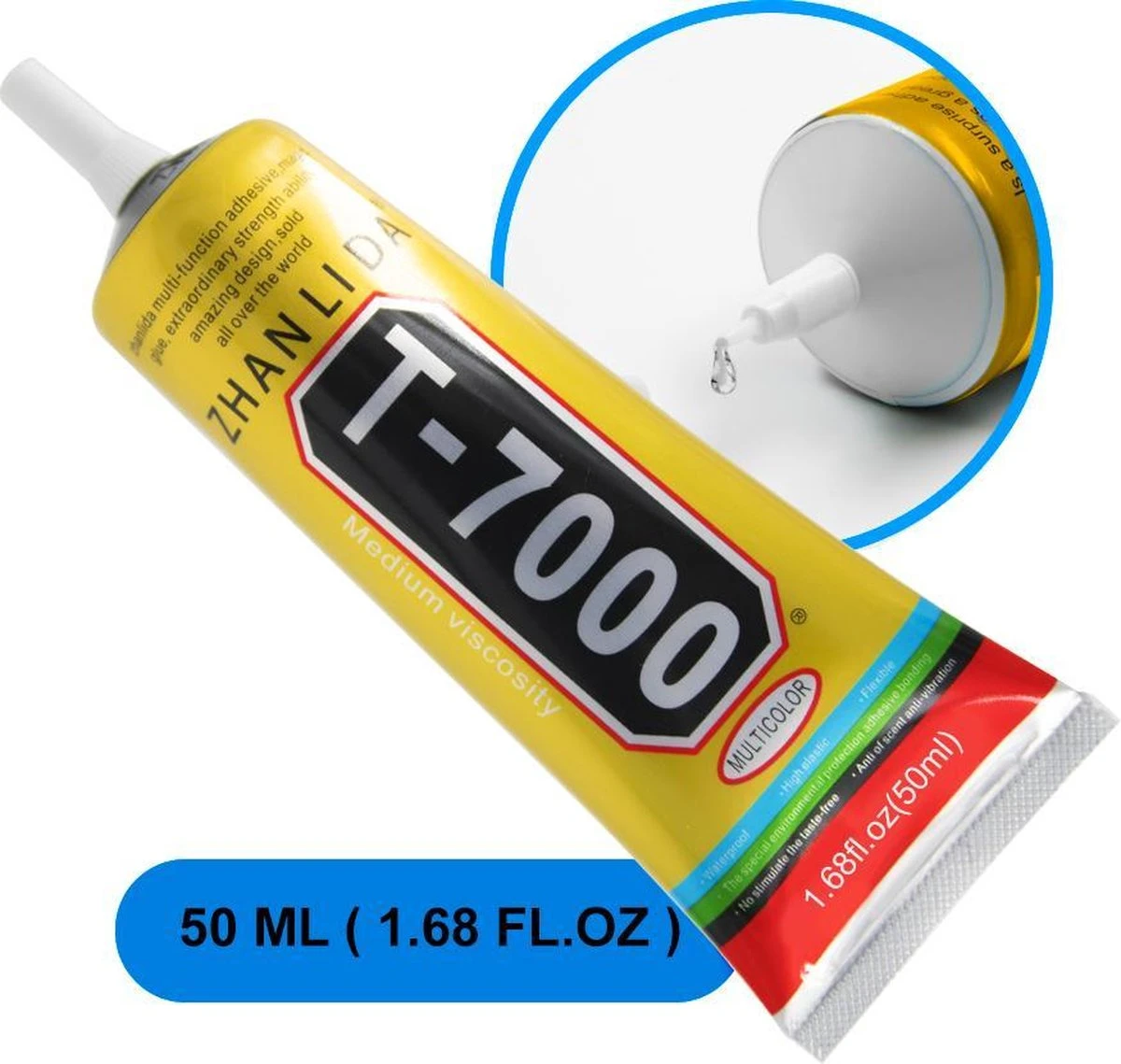 MMOBIEL T-7000 50ML Multifunctionele Industriele Lijm Zwart Incl. Precisietip 4 MMOBIEL T-7000 50ML Multifunctionele Industriele Lijm Zwart Incl. Precisietip - Afbeelding 2