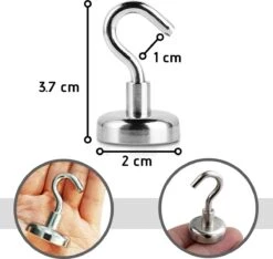 AWEMOZ® Magnetische Ophanghaakjes Zelfklevend - 10 Stuks - Ophanghaken - 15 KG Trekkracht - Zilver -Makita Winkel 1200x1139 6