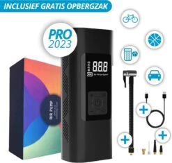 EnDrie® Luchtcompressor - Ballen Pomp – Elektrische Pomp – Pomp Voor Auto, Luchtbed , Fietsband , Autoband En Bal – Compressor Set – Kleine Compressor – Banden Pomp – Ingebouwde Powerbank En Zaklamp - Draagbare Luchtcompressor - 6000mAh