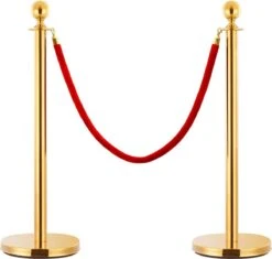 VidaXL Afzetkoord Fluweel Rood En Goudkleurig