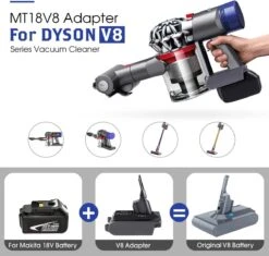 Merkloos Accu Adapter Geschikt Voor Dyson V8 Batterij V.02 - Geschikt Voor Makita 18V Li-Ion Accu BL1830 BL1850 BL1860 - Converter Geschikt Voor Dyson V8 Animal Absolute Stofzuiger Handstofzuiger -Makita Winkel 1200x1142 5