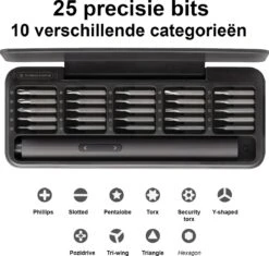 Hoto - Precisie Elektrische Schroevendraaier Set + Magnetische Mat – 25 Bits Hoge Kwaliteit - USB-C Oplaadbaar – Voor Professionele Reparatie - Zwart 23 Hoto - Precisie Elektrische Schroevendraaier Set + Magnetische Mat – 25 Bits Hoge Kwaliteit - USB-C Oplaadbaar – Voor Professionele Reparatie - Zwart -Makita Winkel 1200x1143 1