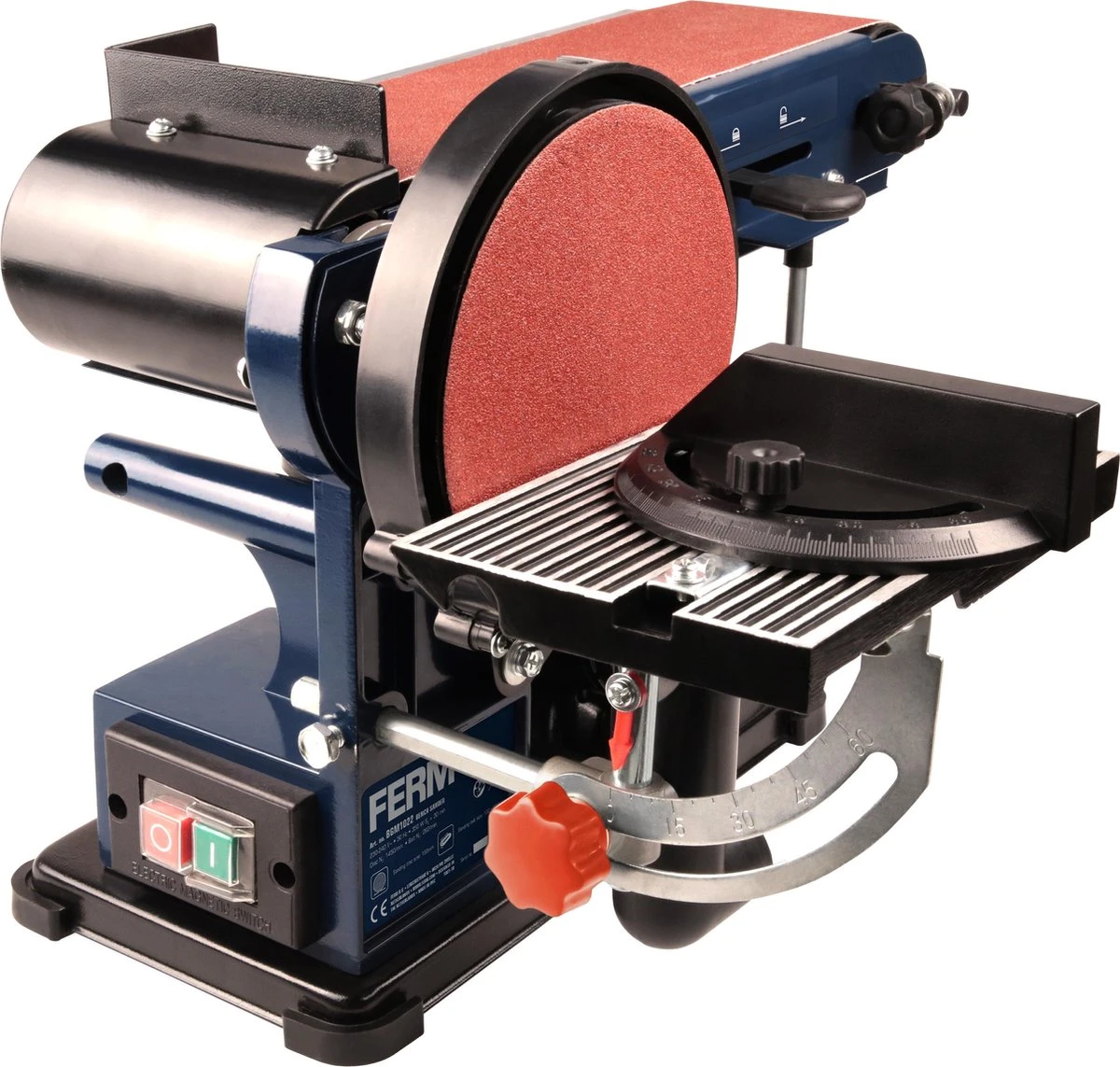 FERM BGM1022 Tafel Schijf- Bandschuurmachine - 350W Incl. 2 Schuurbanden (K80 & K120) 6 FERM BGM1022 Tafel Schijf- Bandschuurmachine - 350W Incl. 2 Schuurbanden (K80 & K120) - Afbeelding 4