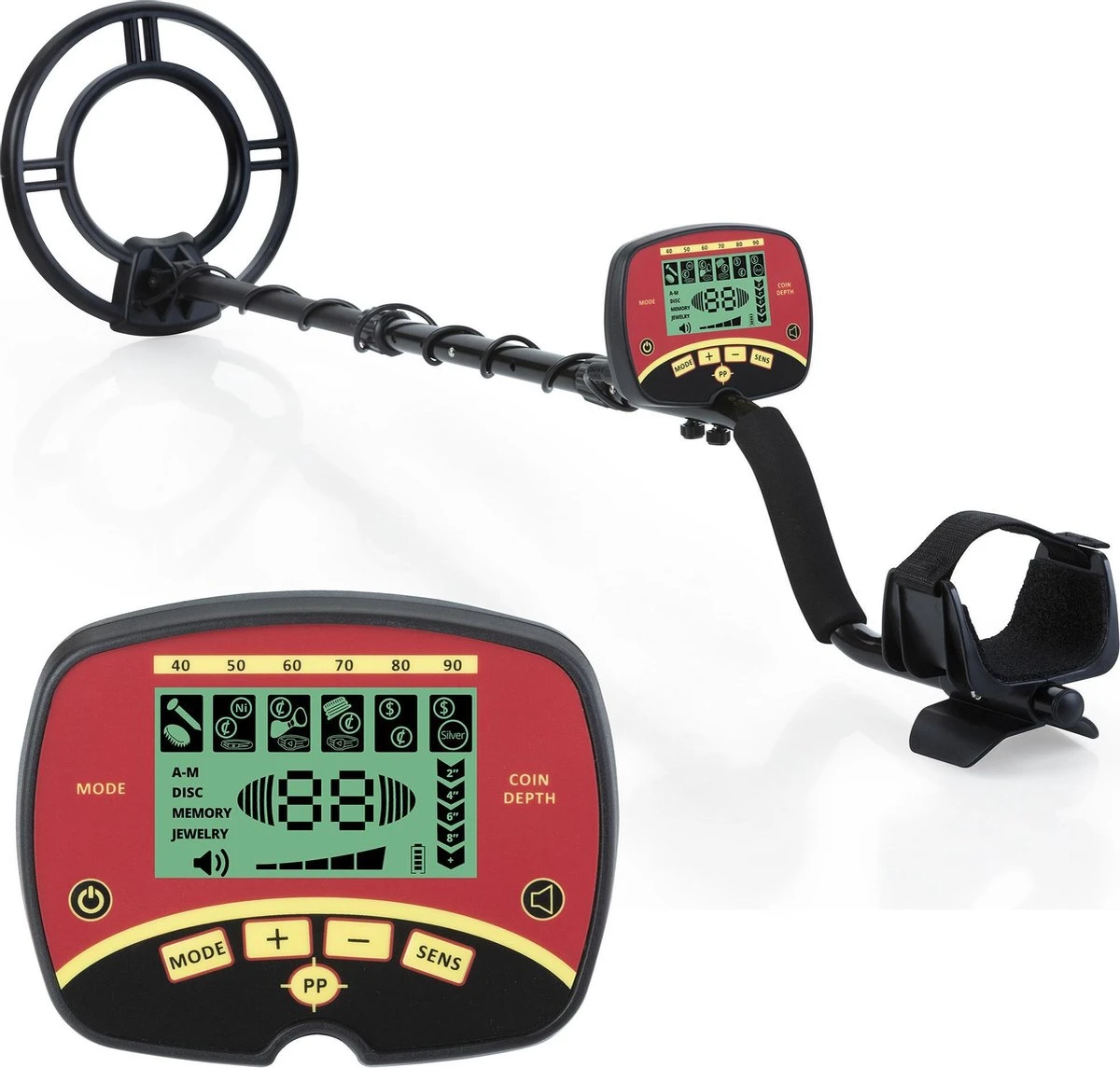 MacGyver Metaaldetector Professional - Nauwkeurige Metaalzoeker Met Unieke Pinpointer – LCD Display – 25cm Waterdichte Zoekspoel 3 MacGyver Metaaldetector Professional - Nauwkeurige Metaalzoeker Met Unieke Pinpointer – LCD Display – 25cm Waterdichte Zoekspoel