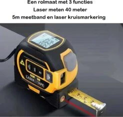 Levabe 3 In 1 Slimme Rolmaat - Digitale Laser - Afstandsmeter 40M - Elektronische Metrische Systeem - 5M Meetlint - Roestvrij - Display -Makita Winkel 1200x1146 10