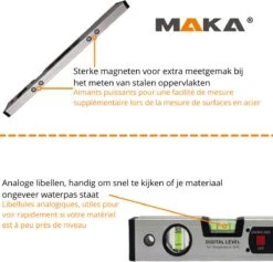 MAKA Digitale Waterpas - 400mm - Magnetisch - Incl. Batterijen -Makita Winkel 1200x1151 8