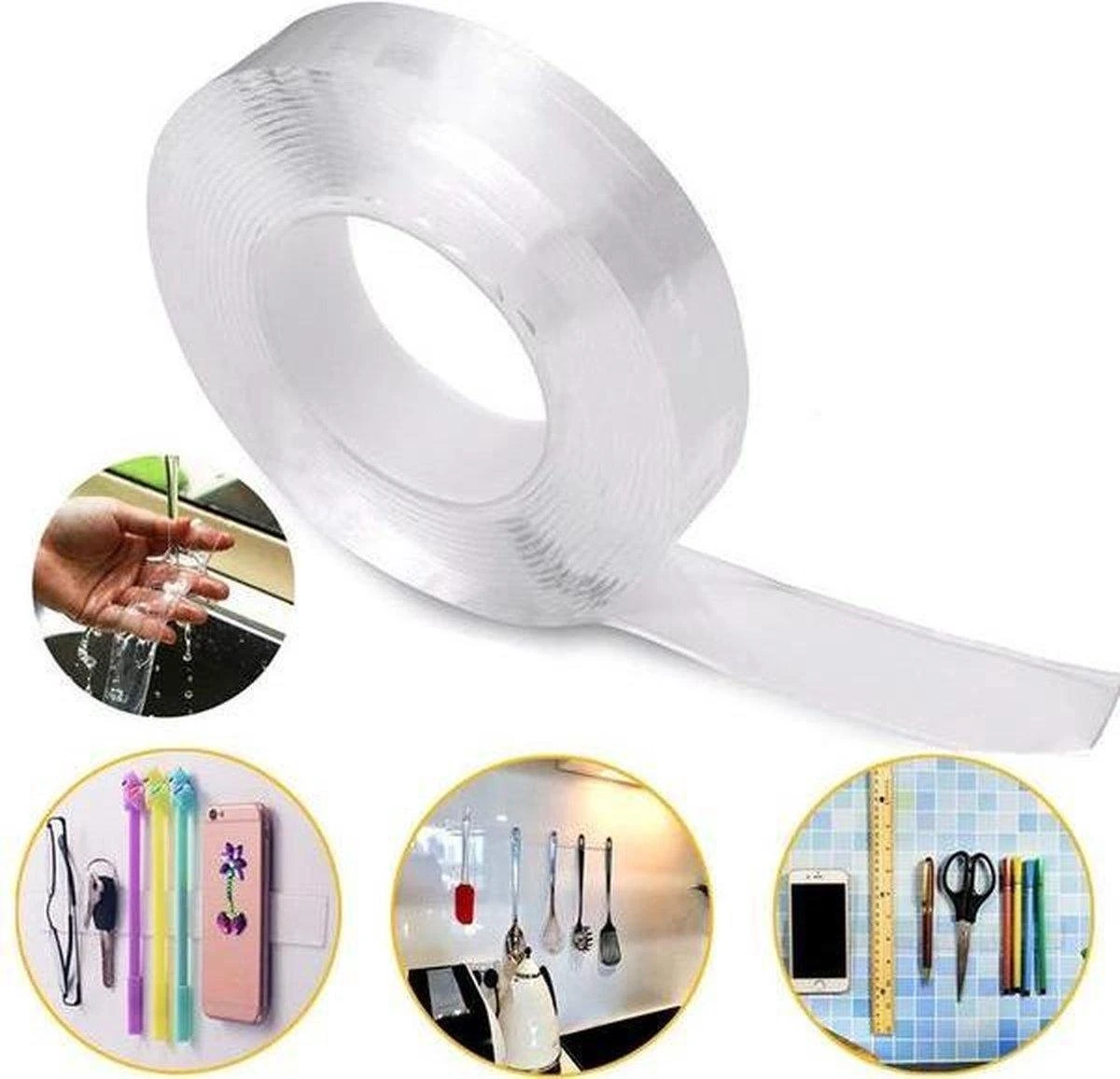 Nano Tape - 3 Meter Lang - Dubbelzijdig - Klus Reparatie Tape - Krachtig - Herbruikbaar - Waterdicht 8 Nano Tape - 3 Meter Lang - Dubbelzijdig - Klus Reparatie Tape - Krachtig - Herbruikbaar - Waterdicht - Afbeelding 6