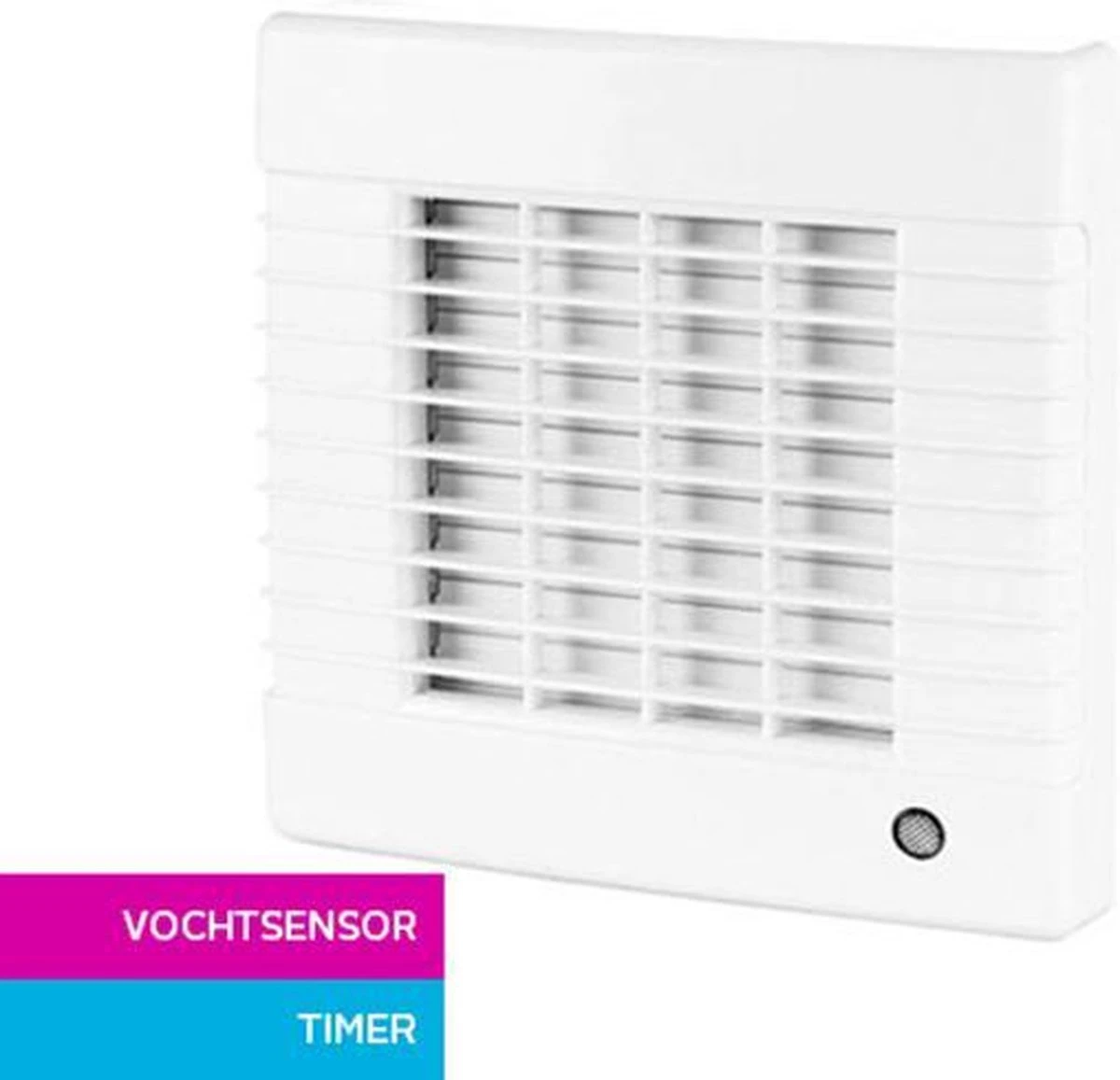 Badkamerventilator Ø 100 Mm Louvre Met Timer En Vochtsensor Wit 3 Badkamerventilator Ø 100 Mm Louvre Met Timer En Vochtsensor Wit