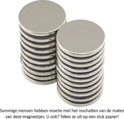 Merkloos Ronde Platte Neodymium Magneten 20 Stuks - 15 X 3 Mm - Zeer Sterk - Neodymium Magneet - Koelkast - Whiteboard