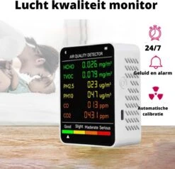 Merkloos LiveProducts Co2 Meter - 6 In 1 Co2 Meter - PM2.5 - PM10 - Hcho - Tvoc - Co - CO2 - Luchtkwaliteit Detector - Co2 Monitor- Thuis - Kantoor - Hotel - Bureau - Luchtkwaliteit Meter - Wit -Makita Winkel 1200x1158 18