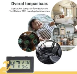 Tool Meister TM1 – Hygrometer & Thermometer - Binnen/Buiten/Koelkast – Digitaal -Zwart - Incl Batterijen 20 Tool Meister TM1 – Hygrometer & Thermometer - Binnen/Buiten/Koelkast – Digitaal -Zwart - Incl Batterijen -Makita Winkel 1200x1159 14