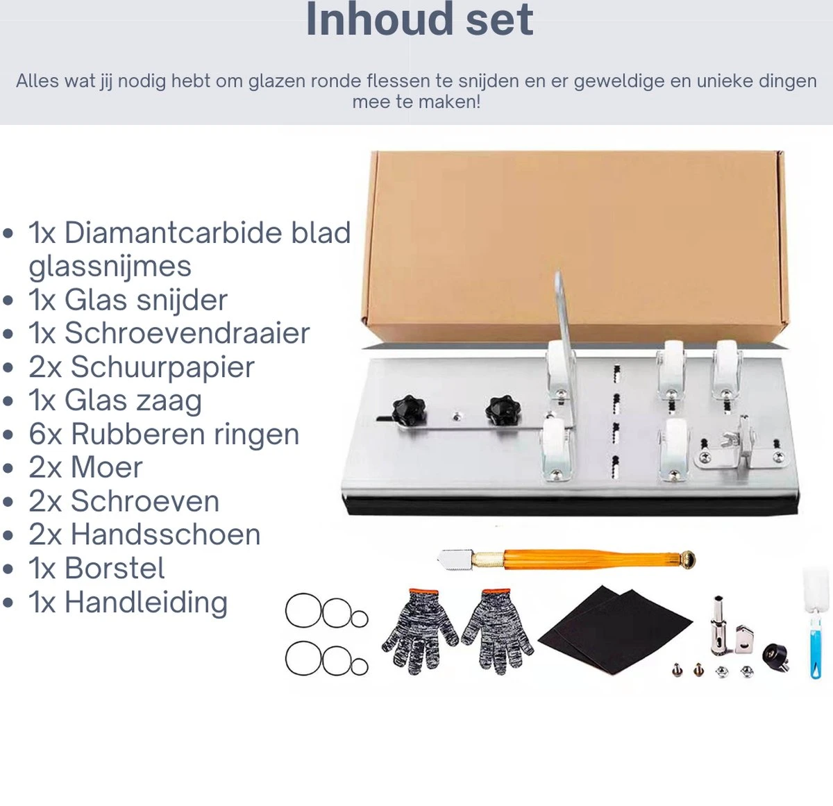 Professionele Flessnijder – 20 Delig - Flessensnijder – Glassnijder – Ronde Fles Snijder – Wijn Flessnijder - 5 Verstelbare Wielen 9 Professionele Flessnijder – 20 Delig - Flessensnijder – Glassnijder – Ronde Fles Snijder – Wijn Flessnijder - 5 Verstelbare Wielen - Afbeelding 7