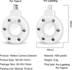 Merkloos Verborgen Camera Detectie Zwart - Draagbaar - Airbnb - Hotel - Veilig - USB C Aansluiting Telefoon - Verborgen Camera Opsporen -Makita Winkel 1200x1161 9