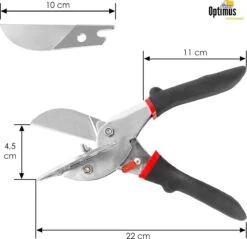 Optimus Professionele Plintenschaar / Verstekschaar 45°-135° - Verbeterd Model - RVS - Plintentang - Plintenknipper - Laminaatknipper -Makita Winkel 1200x1163 13