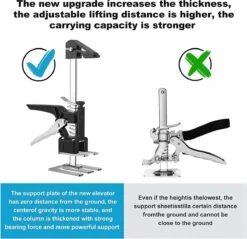 BOTC HandKrik - 1 Stuk - Platenlift - Badkamer - Deurlifter - Armlifter - Arbeidsbesparende Arm - 30cm Hoogte -Makita Winkel 1200x1163 15