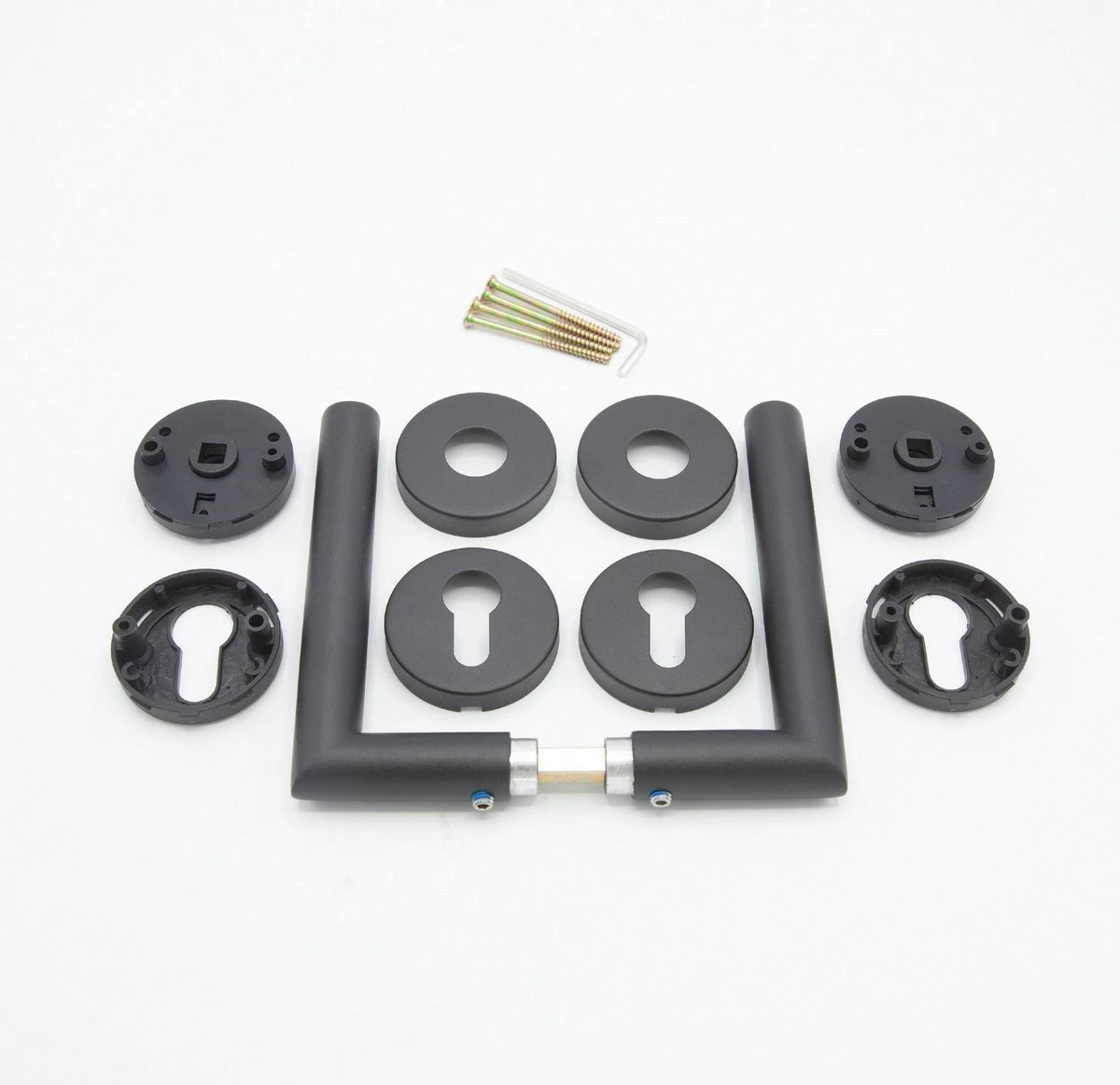 Slotman Solutions Mat Zwarte Deurklink RVS Met Rond Rozet En Cilindergat - Deurkruk Zwart Voor Stijlvolle En Elegante Uitstraling 9 Slotman Solutions Mat Zwarte Deurklink RVS Met Rond Rozet En Cilindergat - Deurkruk Zwart Voor Stijlvolle En Elegante Uitstraling - Afbeelding 7