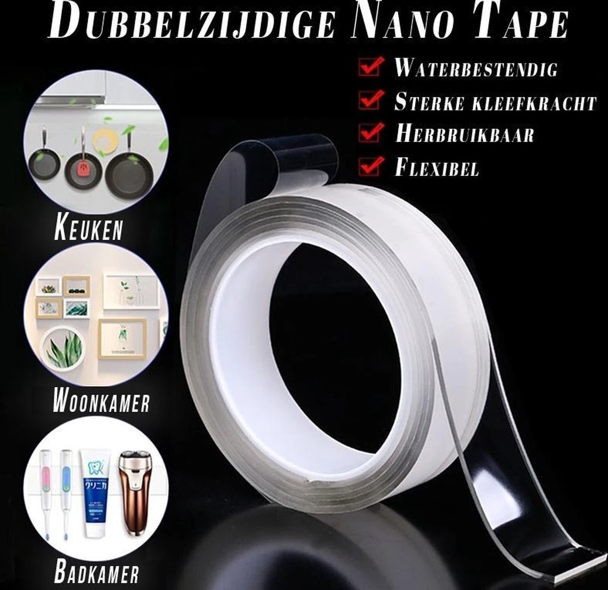 VOORDEELVERPAKKING ( 2 STUKS ) - Nano Tape - Dubbelzijdige Tape - Magic Tape - Gekko Tape - Afwasbare Tape - Ultra Sterke Tape - Transparante Tape - Gekko Grip - Multifunctionele Tape - Doe Het Zelf Tape - 3M X 30 MM X 2 MM - 3 M X 30 MM X 1MM 7 VOORDEELVERPAKKING ( 2 STUKS ) - Nano Tape - Dubbelzijdige Tape - Magic Tape - Gekko Tape - Afwasbare Tape - Ultra Sterke Tape - Transparante Tape - Gekko Grip - Multifunctionele Tape - Doe Het Zelf Tape - 3M X 30 MM X 2 MM - 3 M X 30 MM X 1MM - Afbeelding 6