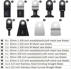 Merkloos Accessoireset Multitool Oscillerend Zaagbladen Set Universeel DIY Hobby 12 Merkloos Accessoireset Multitool Oscillerend Zaagbladen Set Universeel DIY Hobby -Makita Winkel 1200x1164