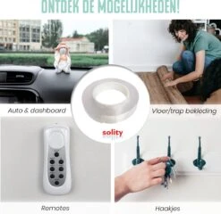 SOLITY® Dubbelzijdig Tape - Montagetape - Extra Sterk - Herbruikbaar - Inclusief Extra’s - Transparant - 3m X 25mm -Makita Winkel 1200x1165 16