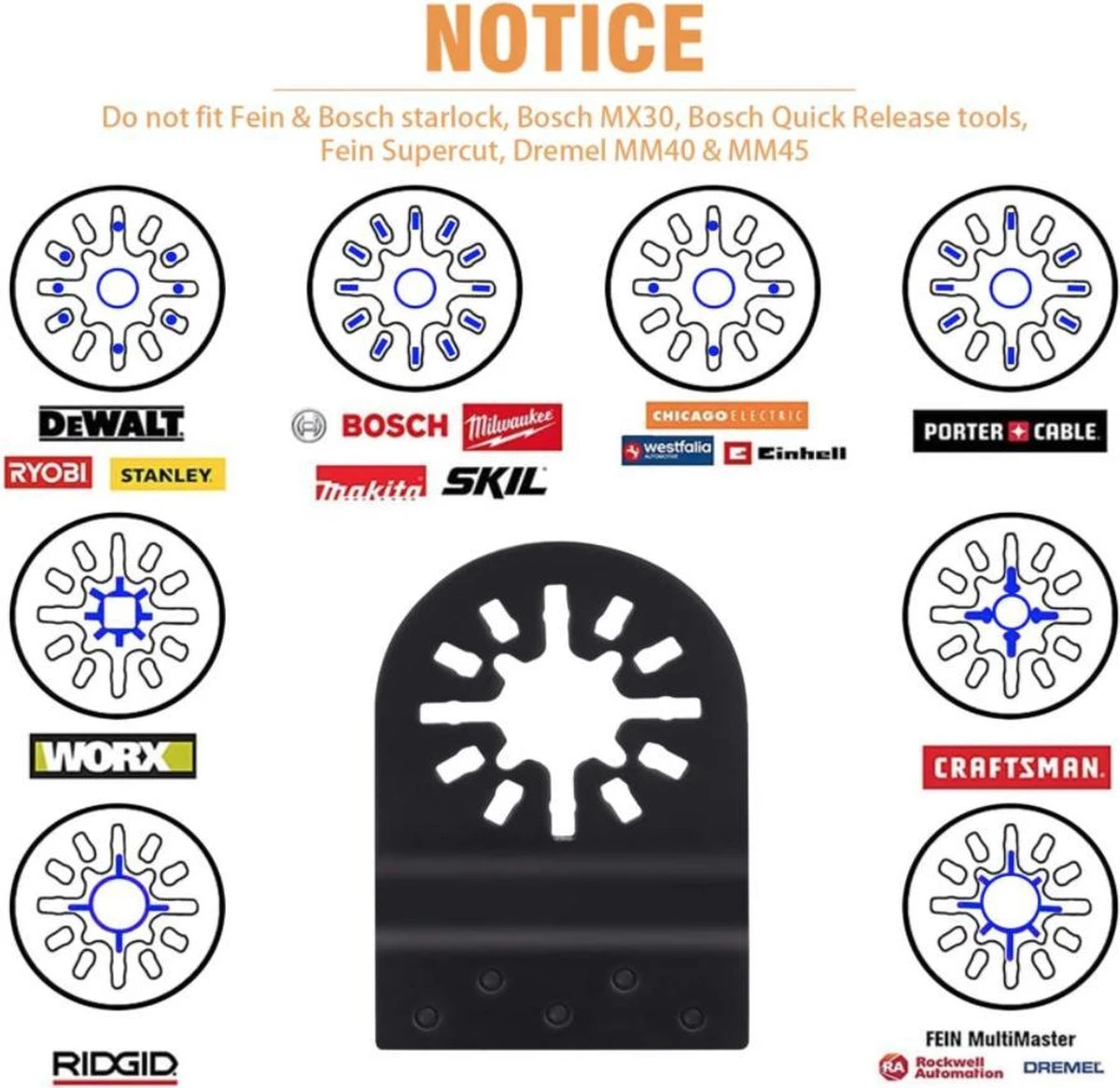 Merkloos Accessoireset Multitool Oscillerend Zaagbladen Set Universeel DIY Hobby 4 Merkloos Accessoireset Multitool Oscillerend Zaagbladen Set Universeel DIY Hobby - Afbeelding 2