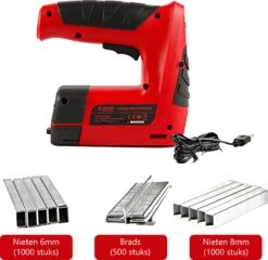 Kibani Accu Tacker - 1300mAh Accu En Oplader - Nietpistool - Handtacker - Spijkerpistool - Incl. LED Verlichting