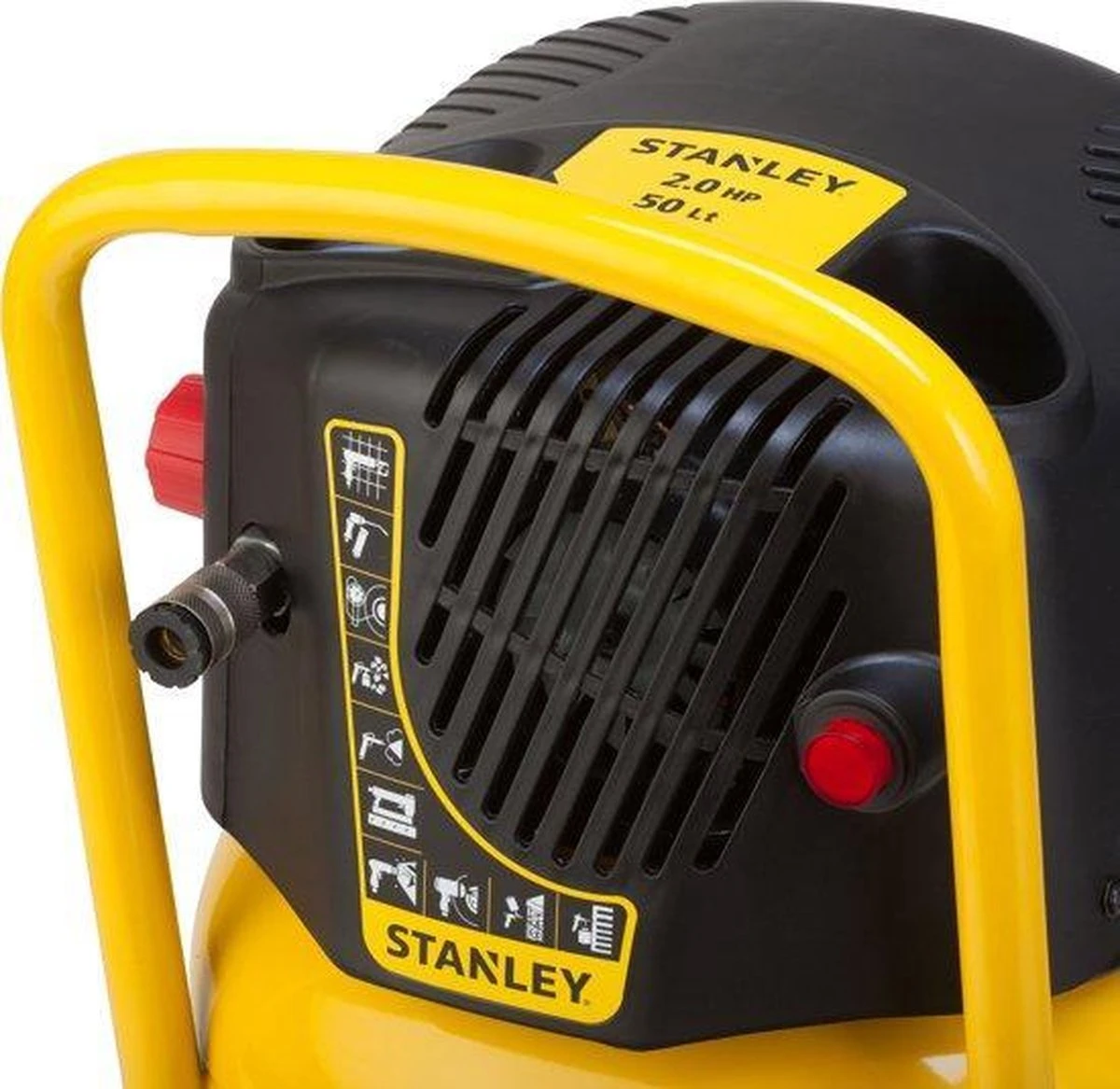 STANLEY Compressor D230/10/50V - Olievrij - 10 Bar - 50 Liter Tank - Inclusief 6-delige Accessoire Set 9 STANLEY Compressor D230/10/50V - Olievrij - 10 Bar - 50 Liter Tank - Inclusief 6-delige Accessoire Set - Afbeelding 7