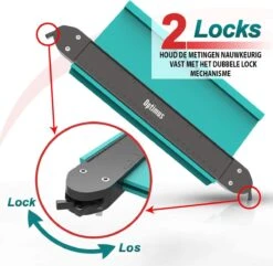 Optimus Professionele Aftekenhulp Met 2 Locks - 25cm X 8cm - Profielmeter - Profielaftaster - Meethulp - Profielmal - Profielkam - Laminaat Legset -Makita Winkel 1200x1169 14