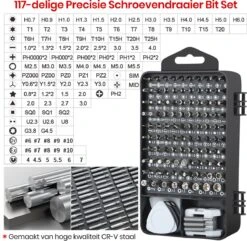Brute Strength - 117 Delige Precisie Schroevendraaierset Magnetisch - Gereedschapset- Schroevendraaiers Klein - Bitset Met Torx - Cadeau Voor Man -Makita Winkel 1200x1169 7