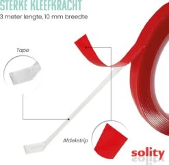 SOLITY® Dubbelzijdig Tape - Montagetape - Extra Sterk - Inclusief Extra’s - Transparant - 3m X 10mm 14 SOLITY® Dubbelzijdig Tape - Montagetape - Extra Sterk - Inclusief Extra’s - Transparant - 3m X 10mm -Makita Winkel 1200x1170 17