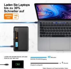 NOVOO Powerstation - 148Wh 40000mAh - 100W AC-omvormer - 60W USB C PD Output - Max 100 Watt Output - Reservevoeding Voor MacBook Pro En Laptops - Zwart -Makita Winkel 1200x1172 3