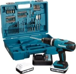 Makita HP457DWE10 Klopboor-/Schroefmachine -18 V - Met 74-Delige Accesoireset