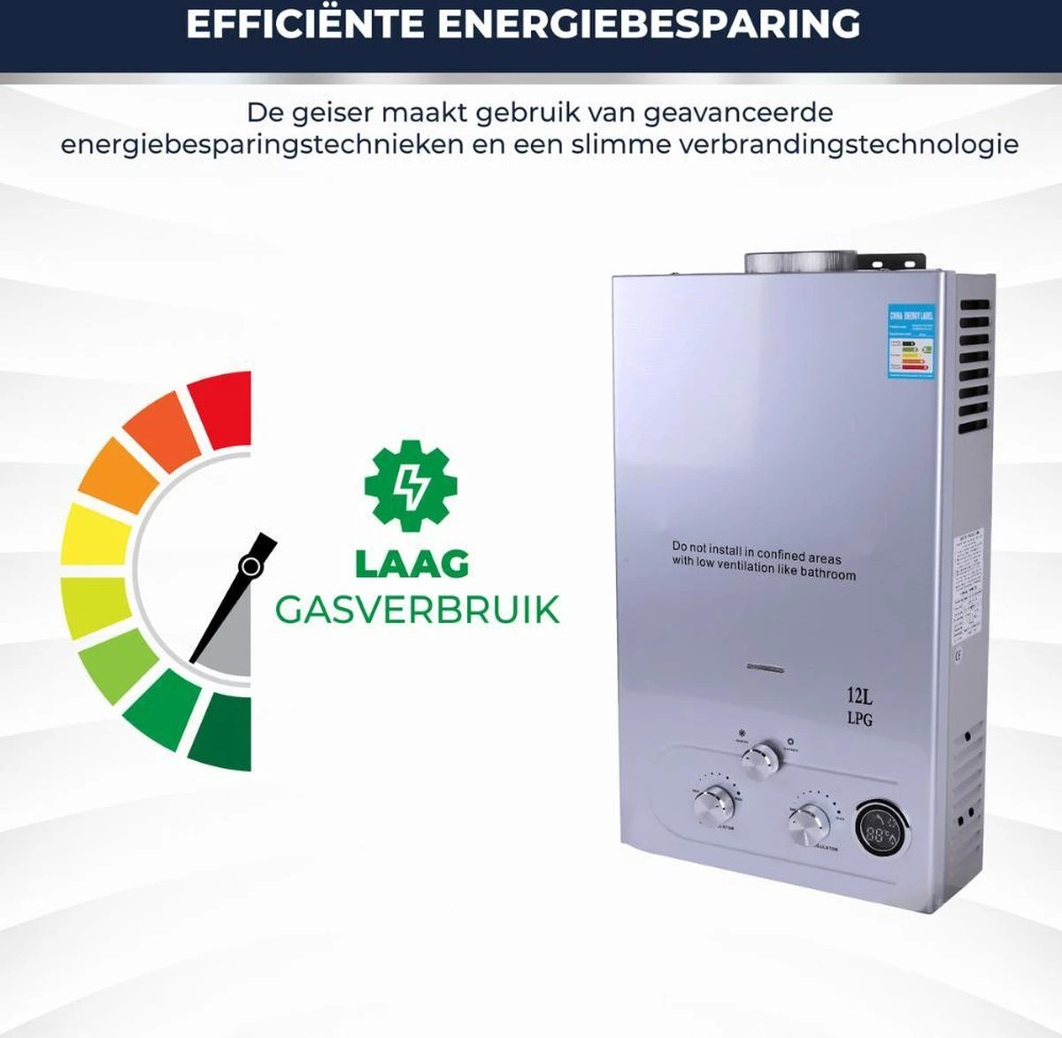 Merkloos Dakta® Propaan - Boiler - LPG Geiser 16 Liter / Minuut Boiler - Ideaal Voor Camper - Caravan - Boot - Camping - Snel Heet Water - Inclusief Douche 6 Merkloos Dakta® Propaan - Boiler - LPG Geiser 16 Liter / Minuut Boiler - Ideaal Voor Camper - Caravan - Boot - Camping - Snel Heet Water - Inclusief Douche - Afbeelding 4