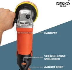 Dekko Tools Polijstmachine - Poetsmachine - AUTO - Marmer - Vloer - Boot Krachtige Motor - Incl. 10 Schijven -Makita Winkel 1200x1174 10