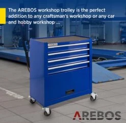AREBOS Werkplaatswagen Gereedschapswagen Trolley Gereedschapskist 4 Lades -Makita Winkel 1200x1175 11