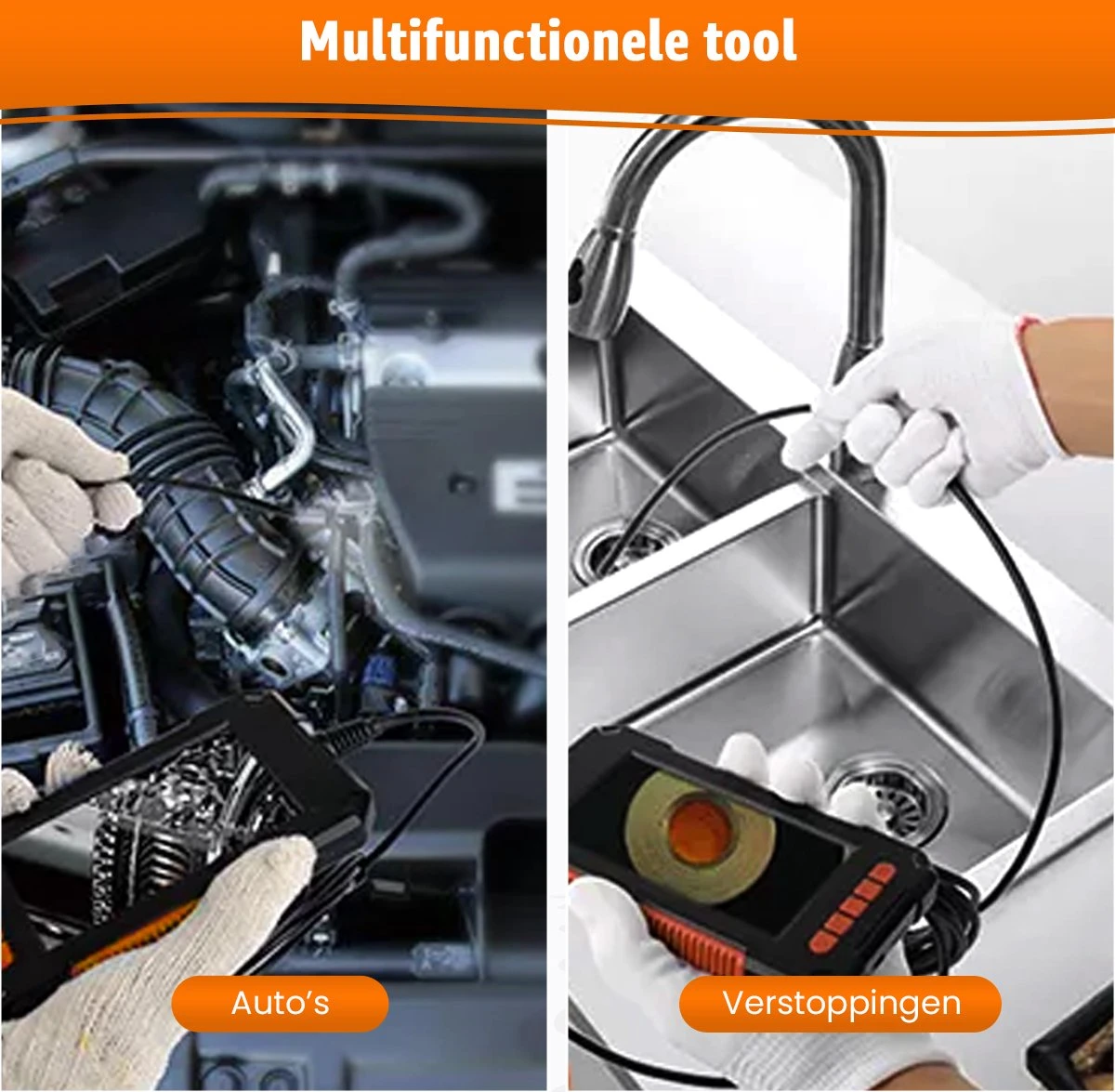 Sightstrong Inspectiecamera Met Scherm 5M - 1080P HD - 4.3 Inch LCD Scherm - Incl. 32GB SD-Kaart- IP67 Waterdicht - LED Verlichting - Endoscoop - Inspectie Camera 5 Sightstrong Inspectiecamera Met Scherm 5M - 1080P HD - 4.3 Inch LCD Scherm - Incl. 32GB SD-Kaart- IP67 Waterdicht - LED Verlichting - Endoscoop - Inspectie Camera - Afbeelding 3