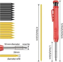 PD® - Markeerpotlood + Navulling - Pica Dry Alternatief - Bouwpotlood - Timmermanspotlood - Inclusief Navulling & Ingebouwde Puntenslijper Dop -Makita Winkel 1200x1175 8