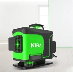 KIRA Zelfnivellerende Kruislijnlaser Met 16 Lijnen- 4D Laser- Meet Bereik 25 Meter -Op Afstand Bestuurbaar- Inclusief Muurbeugel - 360 Graden Statief-Lijnlaser - Kruislaser - Rotatielaser - Groene Lasers - Waterproof - Laserwaterpas