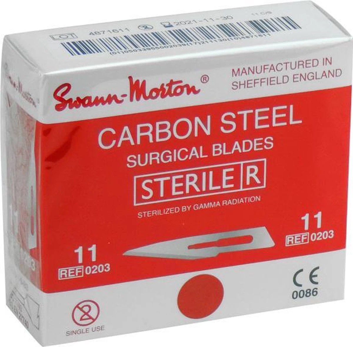 Swann Morton 0203 Scalpelmesje Chirurgie Mesjes - Steriel No.11 4 Swann Morton 0203 Scalpelmesje Chirurgie Mesjes - Steriel No.11 - Afbeelding 2