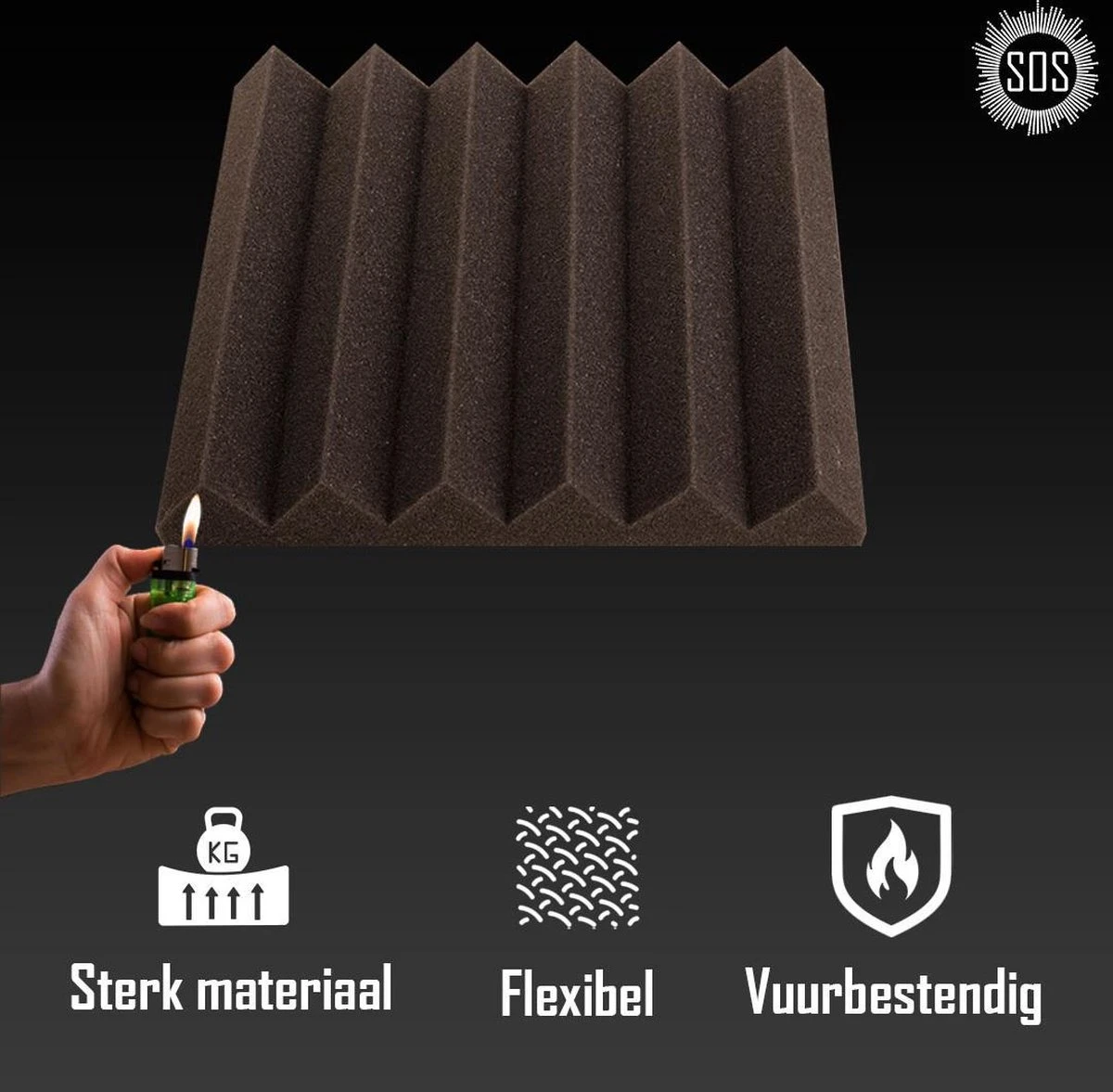 Zelfklevende Geluidsisolatie Wedge | Akoestische Panelen | Isolatieplaten | Zelfklevende Wandpanelen | Studioschuim | | Geluidsdemper | 30 X 30 X 5 Cm | 0,53m2 | 6 Stuks - Zwart 6 Zelfklevende Geluidsisolatie Wedge | Akoestische Panelen | Isolatieplaten | Zelfklevende Wandpanelen | Studioschuim | | Geluidsdemper | 30 X 30 X 5 Cm | 0,53m2 | 6 Stuks - Zwart - Afbeelding 4